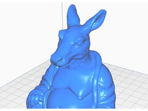 buddha roo kangaroo w tail animal collection sculptures animals bust remix statue 3d print model - Mito3D