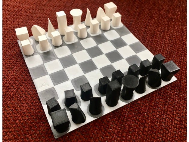 ultra-simple chess set modern 3D print model - Mito3D