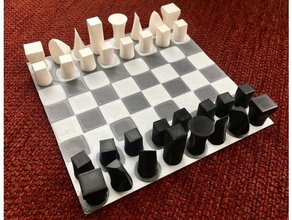 ultra-simple chess set modern 3d print model - Mito3D