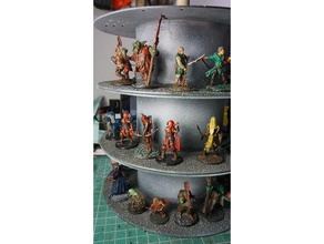 rotary display stand miniatures dungeons dragons filament spools games 28mm base d&d dnd miniature tiles spool holder warhammer 3d print model - Mito3D