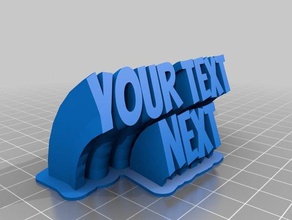 mi personalizados de barrido 2-nombre la línea placa texto oficina personalizado 3d print model - Mito3D