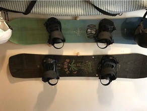 snowboard wall mount organization bespoke cabinet knobs knob walmount 3d print model - Mito3D