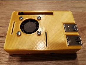 raspberry pi 4 snap fit case 30mm fan electronics 4b 3d print model - Mito3D