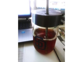 mason jar coperchio foro filettato non cucina & sala da pranzo il vaso di paglia 3d print model - Mito3D