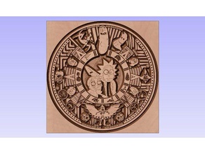 rick morty aztec calendar sculptures carve cnc vector wubalubadubdub 3d print model - Mito3D