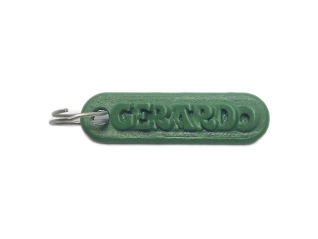 gerardo personalized keychain embossed letters keychains 3D print model - Mito3D