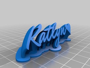 my customized sweeping 2-line name plate katlyn office 3d print model - Mito3D