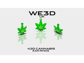 420 cannabis leaf - pendant earing 3d print model - Mito3D