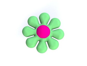 '70s show flower 70s pillow green pink 3d print model - Mito3D