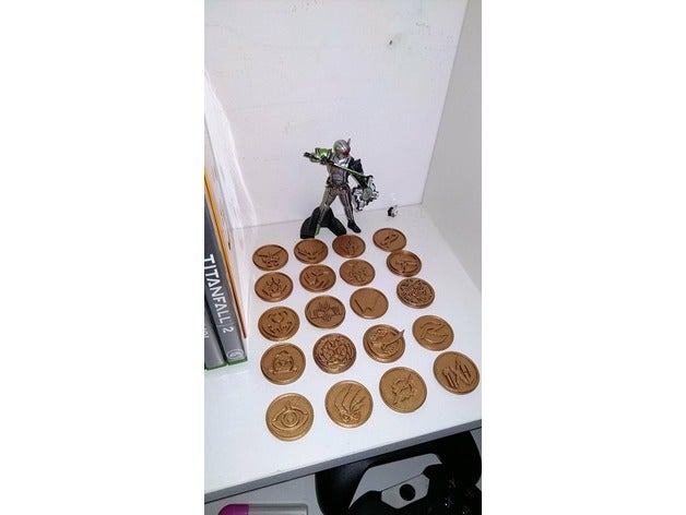 kamen rider monedas decoración las el jinete 3D print model - Mito3D
