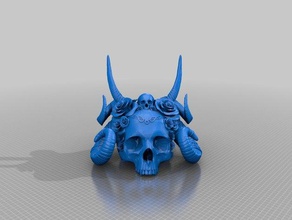 gótico succubus crânio A impressão 3d 3d print model - Mito3D