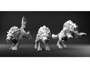 more wolf toys & games 28mm direwolf fenris gloomhaven hound mini miniature miniatures minis pack 3d print model - Mito3D