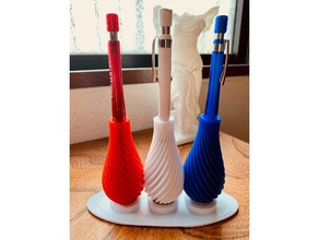 fourth july - red white & blue interlocking rotating vases interactive art 4th 608zz bearing independence day pencil holder pen spiral vase 3d print model - Mito3D
