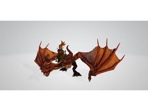 female avalon fire dragon creatures 3d print model - Mito3D