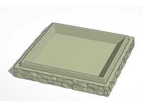 castle wall dice tray - remix lid thicker bottom 3d print model - Mito3D