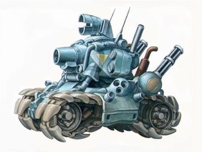 metal slug sv-001 - fatiado + led veículos a figura tanque jogo de vídeo 3d print model - Mito3D