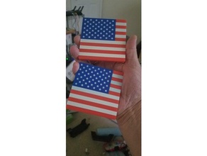 us flag coaster 2 multi-color household 3d print model - Mito3D