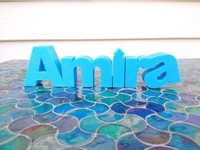 amira sinais e logotipos 3d nome nomes o 3d print model - Mito3D