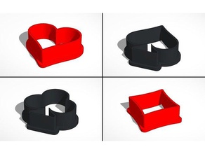 il seme delle carte formine per biscotti cucina & sala da pranzo card club diamante cuore vanga 3d print model - Mito3D