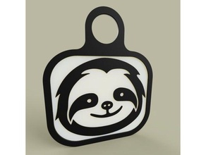lol - sloth keychain 1 2d art 2dart cute fun funny keychains 3d print model - Mito3D