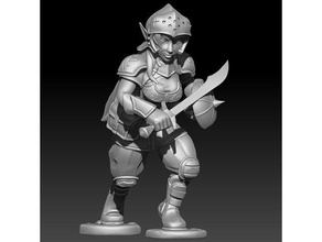 halfling warrior female games dnd fantasy hobbit roleplaying wargaming 3d print model - Mito3D