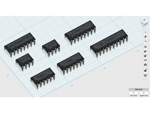 ıc dip paketi ortak elektronik devre paket daldırma ıcs entegre 3d print model - Mito3D