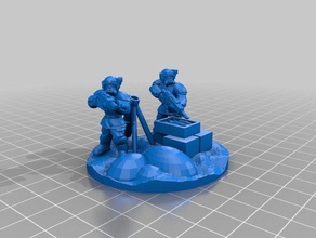 spaceman friend mortar 3d printing guard miniature strom trooper wargaming warhammer 40k wh40k 3d print model - Mito3D