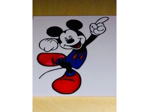 multicolor mickey 3d printable 2d art printing comics disney mouse 3d print model - Mito3D
