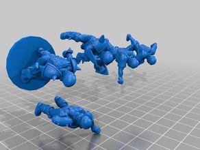 la fantasía de fútbol del equipo humano juguetes y accesorios juego blitzer bloodbowl humain humaine humanos lanceur el liniero receveur estadio 3d print model - Mito3D