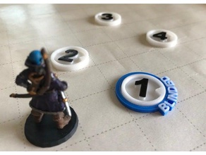 28mm d&d tabletop numbered enemy tokens toy & game accessories 28mmscale dnd miniature dungeons dragons 3d print model - Mito3D