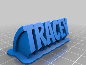 il mio personalizzato spazzare 2-linea targhetta testo tracey viola office su misura 3d print model - Mito3D