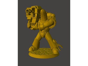 heavy weapon banana space knight power armour games 25mm 28mm 30mm air combat wargames base bolter dnd dungeon fantasy figure fww gun mini miniature miniatures wargame tokens wargaming 3d print model - Mito3D
