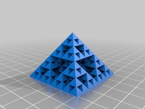 my customized spiral vase sierpinski pyramid order 3 size 4 math art 3d print model - Mito3D