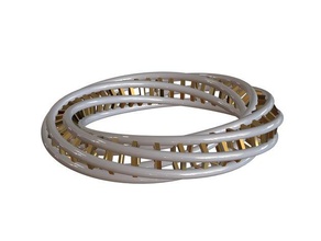 mobius design sculptures art bracelet geometrical hexagonal 3d print model - Mito3D