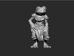 female grung - d&d tabletop miniature creatures 3d printing animal anthropomorphic creature dnd dungeons dragons fantasy forest frog furry girl monster pathfinder rpg sculpture strategy game toad woman 3d print model - Mito3D