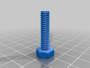 1 4-20x1in hex bolt 127mm pitch parts 14-20 customized hexbolt 3d print model - Mito3D