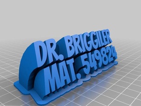 il mio personalizzato spazzare 2-linea targhetta di testo office su misura 3d print model - Mito3D