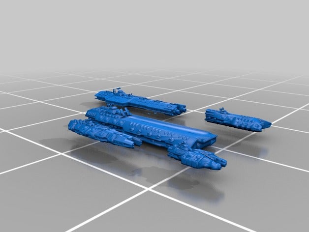 spaceships vehicles fleet spaceship 3D print model - Mito3D