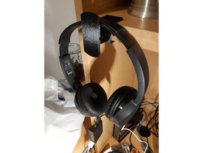 headphone hook 25mm thick timber shelving audio hanger 3d print model - Mito3D