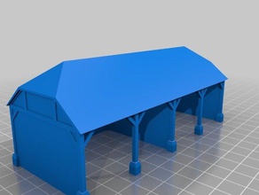 halle 2 Gebäude & Strukturen Architektur ho-Maßstab n-Skala 3d print model - Mito3D