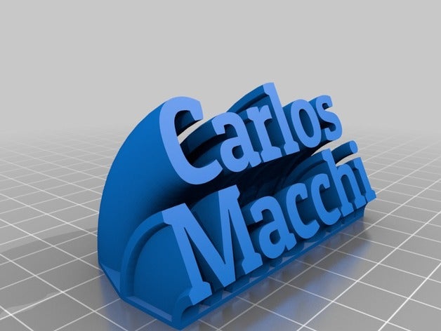 carlos macchi de la oficina personalizado nombre placa identificación regalo 3D print model - Mito3D