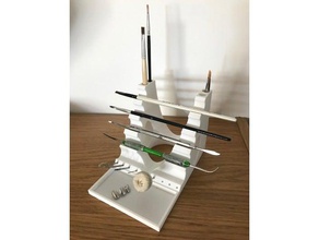 ultimate brush tool stand dental lab ceramist organization ceramic holder laboratory technician 3d print model - Mito3D