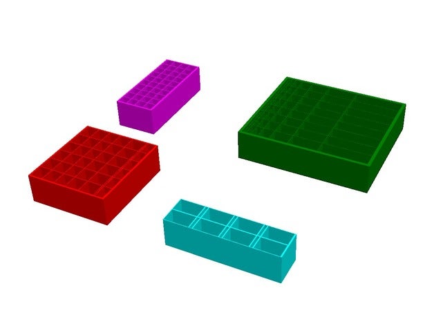 customizable compartments box asymmetrical organization openscad parametric storage 3D print model - Mito3D