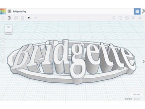 bridgette name-tag Schlüsselanhänger 3d print model - Mito3D