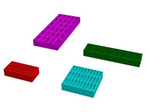 personalizzabile scomparti scatola simmetrica dimensioni esterne organizzazione su misura openscad parametrico di archiviazione stoccaggio 3d print model - Mito3D