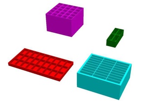 customizable compartments box symmetrical internal dimensions organization customized openscad parametric storage 3d print model - Mito3D