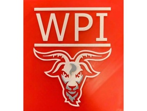 wpi goat plaque 2d art institute mascot polytechnic worcester 3d print model - Mito3D