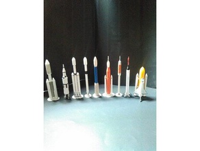 14 american space rockets collection physics & astronomy 3d print model - Mito3D