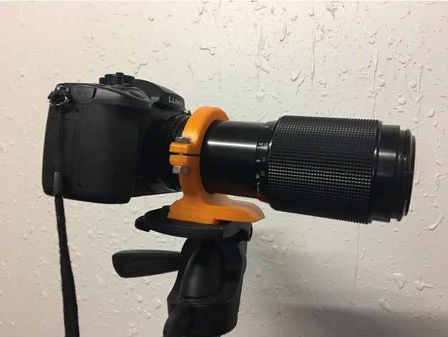 telephoto fd lens tripod collar camera 70 - 210 anti shake mount canon len manfrotto 200pl panasonic gh5 reduce 3D print model - Mito3D