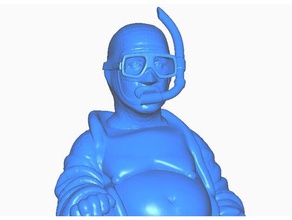 diver snokel buddha sculture il busto subacqueo remix snokeling statua 3d print model - Mito3D
